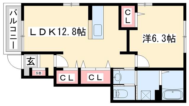 サンセールIV(1LDK/1階)の間取り写真
