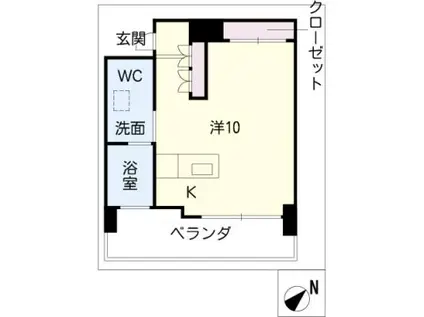 OZ ALLOGGIO(ワンルーム/3階)の間取り写真