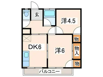 谷ビルⅦ(2DK/4階)の間取り写真