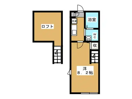 HOPE SNOW(1K/2階)の間取り写真