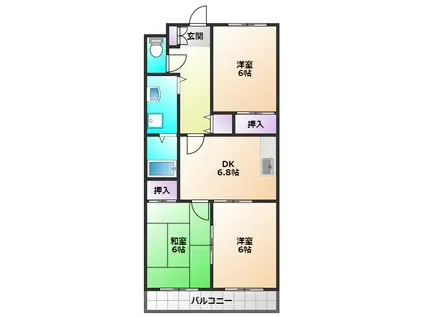 パークハイツ野村(3DK/5階)の間取り写真