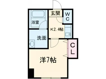 エフピーサンガーデン(1DK/4階)の間取り写真