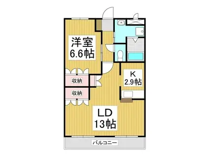 SUN COURT ITAYA A(1LDK/2階)の間取り写真