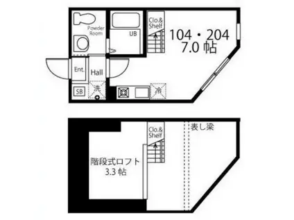 ハーミットクラブハウス南太田III(ワンルーム/1階)の間取り写真