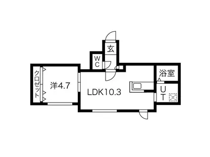 LIEN S7(1LDK/2階)の間取り写真