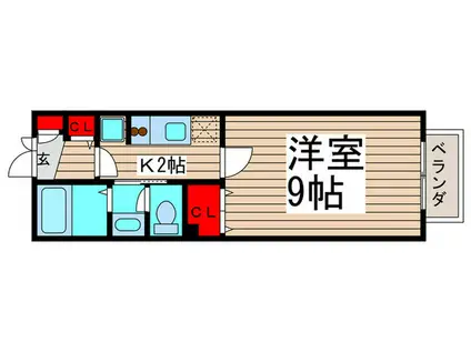 ベルフェン21(1K/1階)の間取り写真