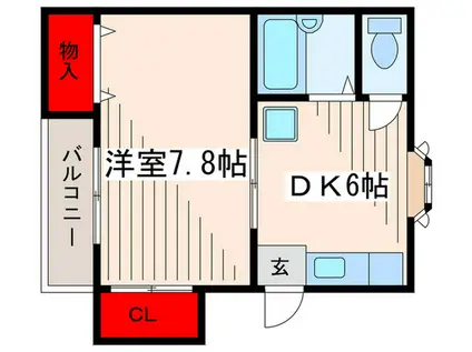 エクセル東葛西(1DK/2階)の間取り写真