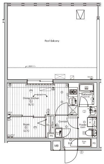 CREATIF東高円寺(1DK/4階)の間取り写真
