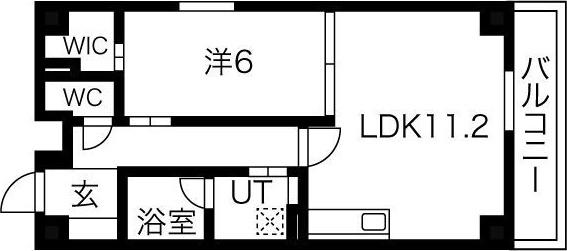 コンフォートA(1LDK/4階)の間取り写真