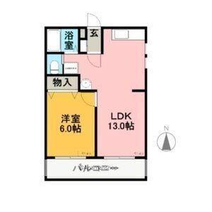 メモリーあかつき(1LDK/3階)の間取り写真