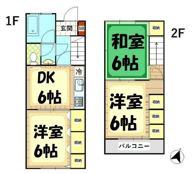 フローレンス(3DK/1階)の間取り写真