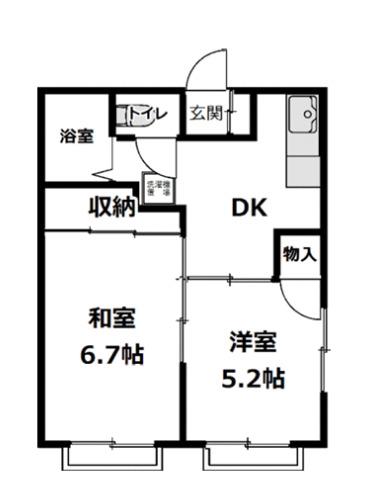 グリーンハイツ多摩平(2DK/1階)の間取り写真