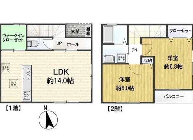 Y5テラスハウスA(2LDK/1階)の間取り写真