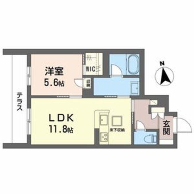 シャーメゾン東雲(1LDK/1階)の間取り写真