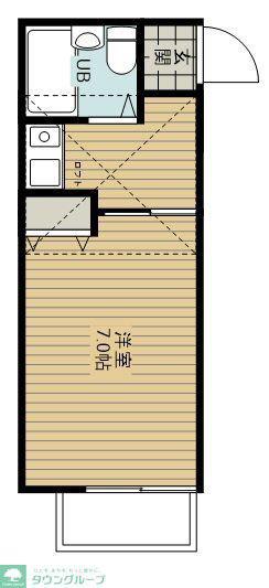 パークフレンド蓮見(1K/2階)の間取り写真