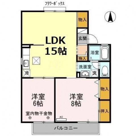 セジュール村田(2LDK/1階)の間取り写真