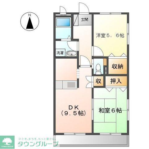 グランチェスタハイツ(2DK/2階)の間取り写真