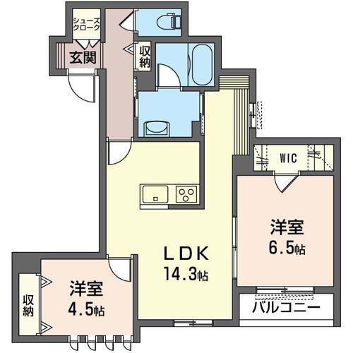シャーメゾンMIU II(2LDK/2階)の間取り写真