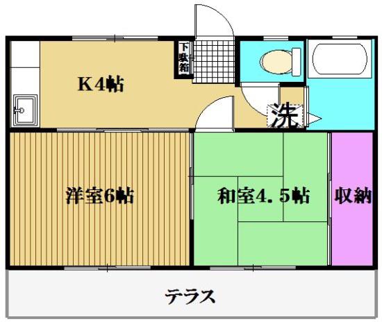 アイビークレスト(2K/2階)の間取り写真