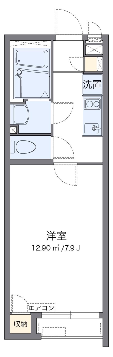 CREA(1K/2階)の間取り写真