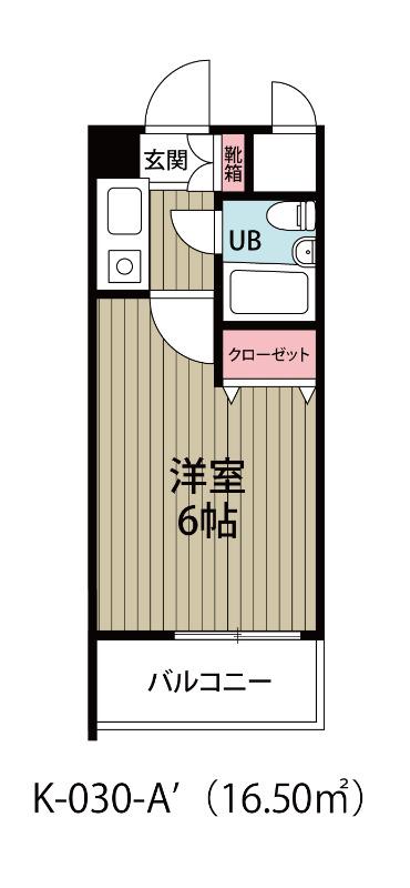 フェースタワー2(1K/4階)の間取り写真