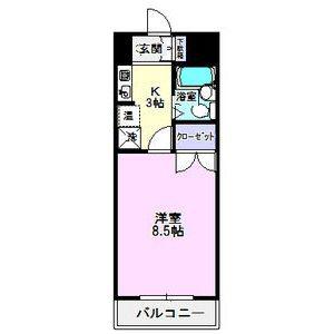 ラフィーネ新宿(1K/1階)の間取り写真