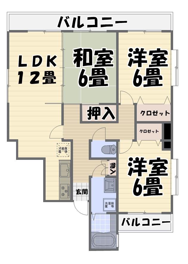エクセレンスK2(3LDK/3階)の間取り写真