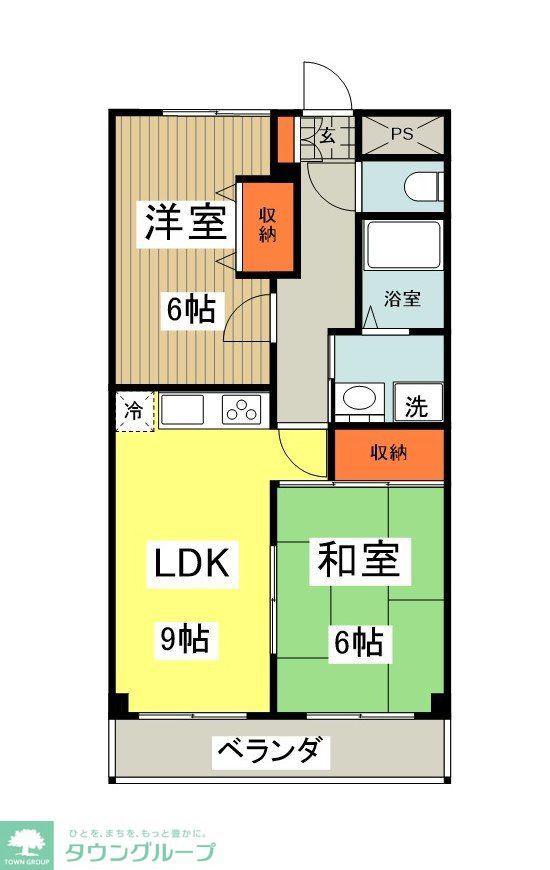 振栄ハイツVI(2LDK/3階)の間取り写真
