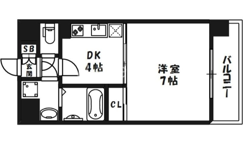 ニコル梅田(1DK/6階)の間取り写真