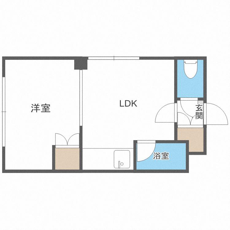 サニープレイス北21東12(1DK/4階)の間取り写真