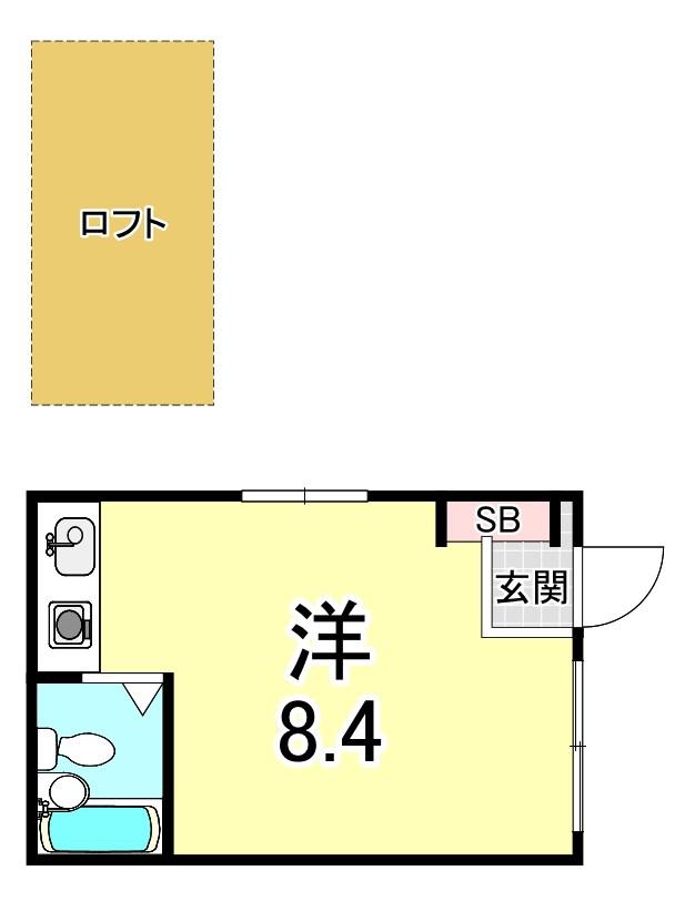パレスFMC甲東園 II(ワンルーム/1階)の間取り写真