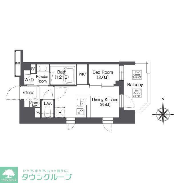 コンフォリア森下サウス(1DK/5階)の間取り写真