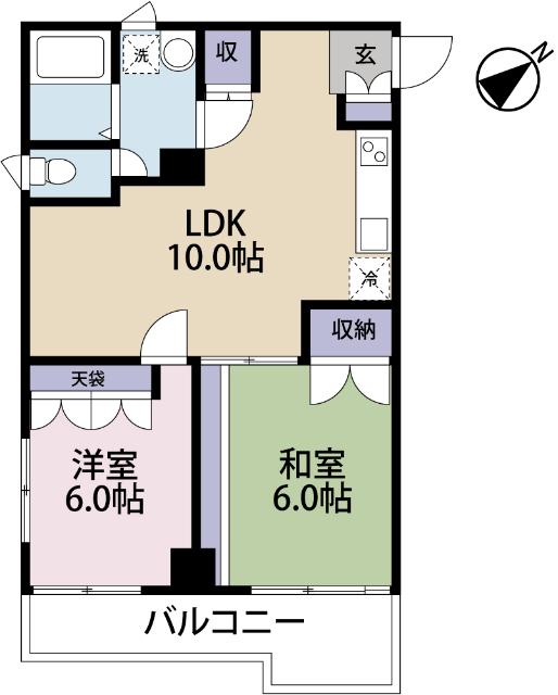 DSマンション(2LDK/4階)の間取り写真