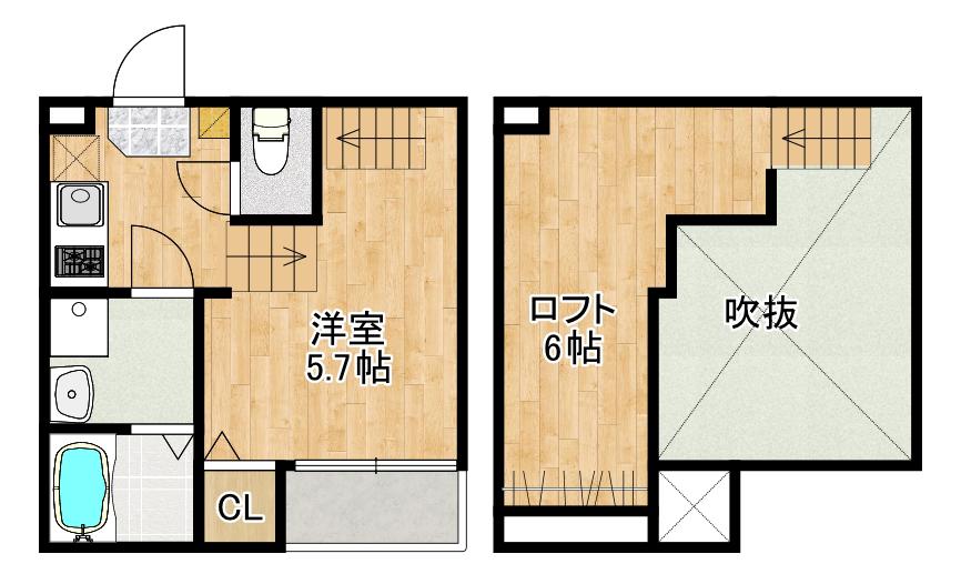MODERN PALAZZO 大村LITMUS(1SK/1階)の間取り写真