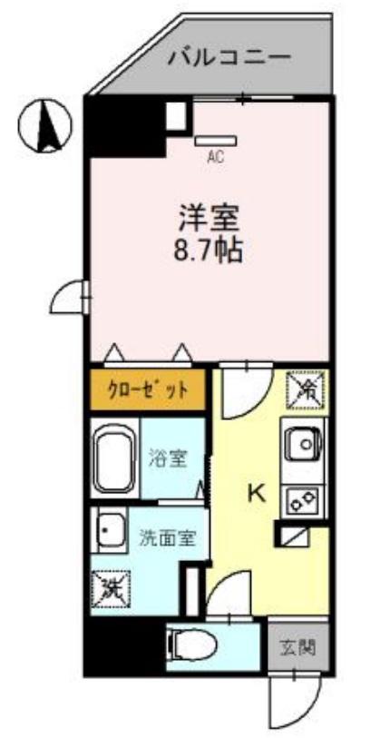 GRANPINO内淡路(1K/7階)の間取り写真