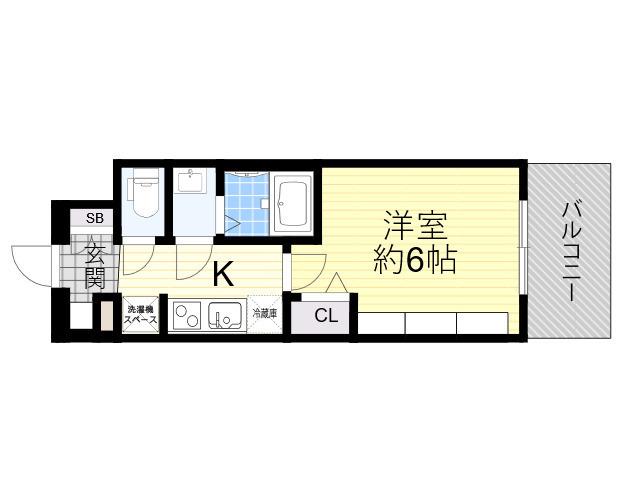 プレサンス京橋GREEN YARDアルミラ(1K/5階)の間取り写真