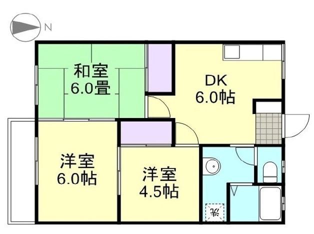コーポ妙(3DK/1階)の間取り写真