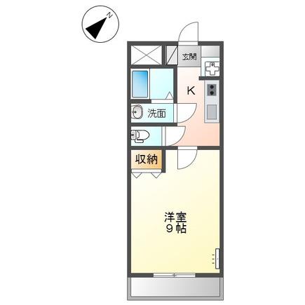 エポックハシマ II(1K/1階)の間取り写真