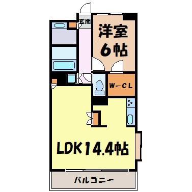 LA DOUCEUR山王(1LDK/9階)の間取り写真