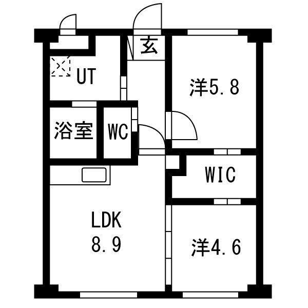 グランドカーサ(2LDK/3階)の間取り写真