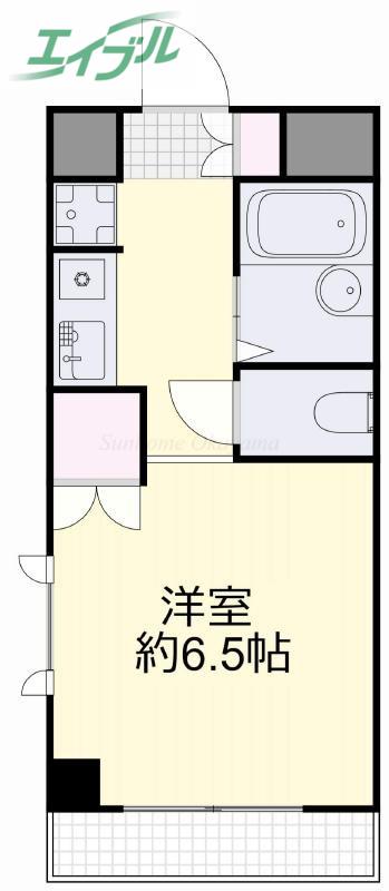 リアライズ西之町(1K/4階)の間取り写真