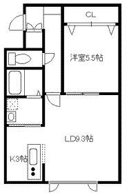 アネッサ(1LDK/2階)の間取り写真