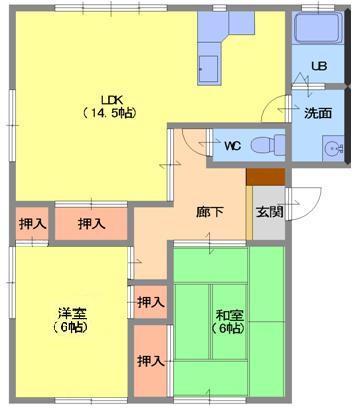 第2パークハイム城北(2LDK/2階)の間取り写真