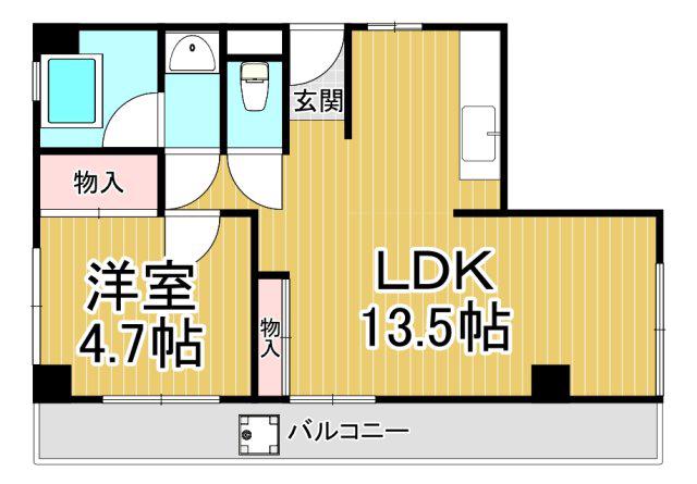ふじハイツ(1LDK/2階)の間取り写真