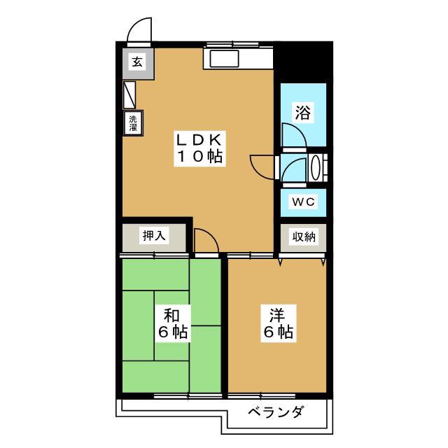 クレール鶴見(2LDK/3階)の間取り写真