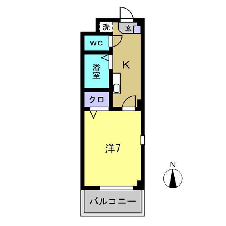 ハイツヤマオ(1K/3階)の間取り写真