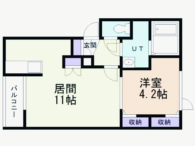 RESIDENCE KOTOBUKI E(1LDK/2階)の間取り写真