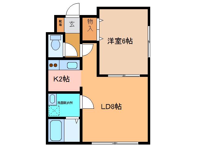 リバティ1212(1LDK/2階)の間取り写真