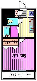 ロイヤルY宮原(1K/1階)の間取り写真