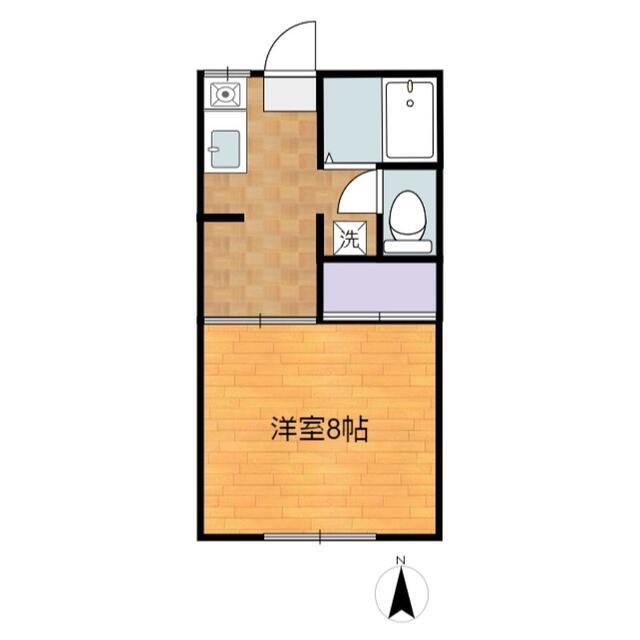 第二稲荷山ハイツ(1K/2階)の間取り写真
